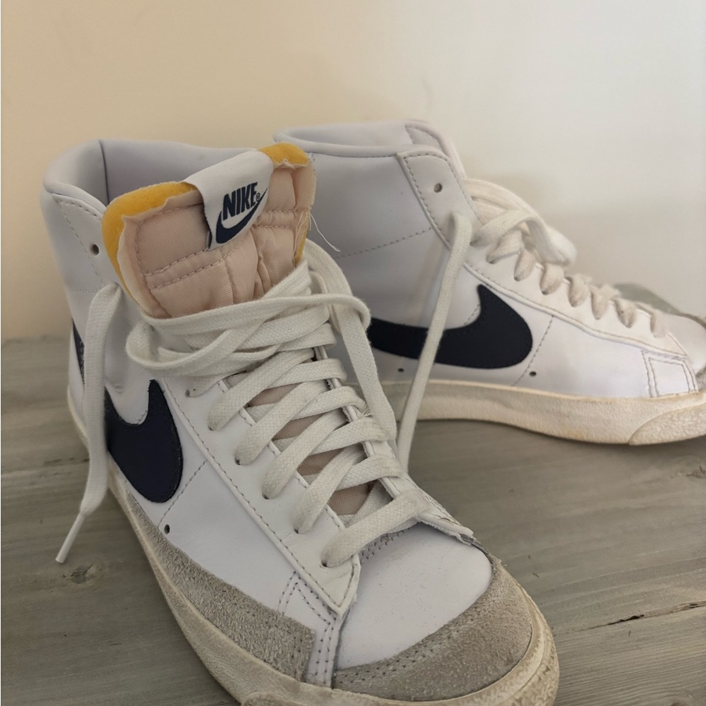 Nike White and Navy High-Tops
